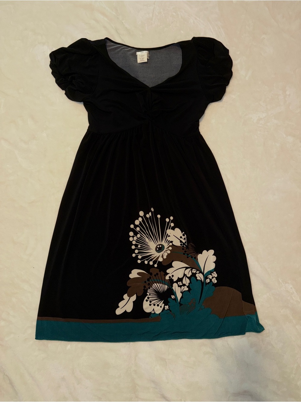 Sophie Max Heather Gray and Black Scoop Neck dress